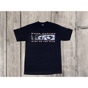 Vintage Nascar Black Shirt Mens Size M Ward Burton Racing Eyes On The Flag